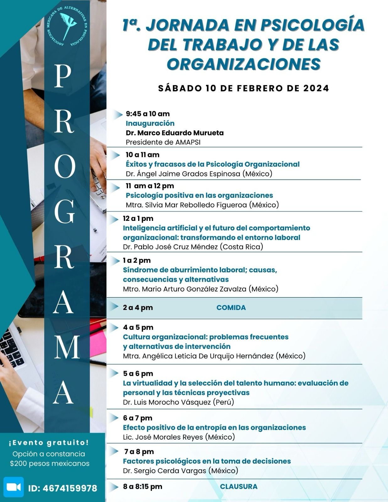 1a Jornada en Psicología del Trabajo y de las Organizaciones