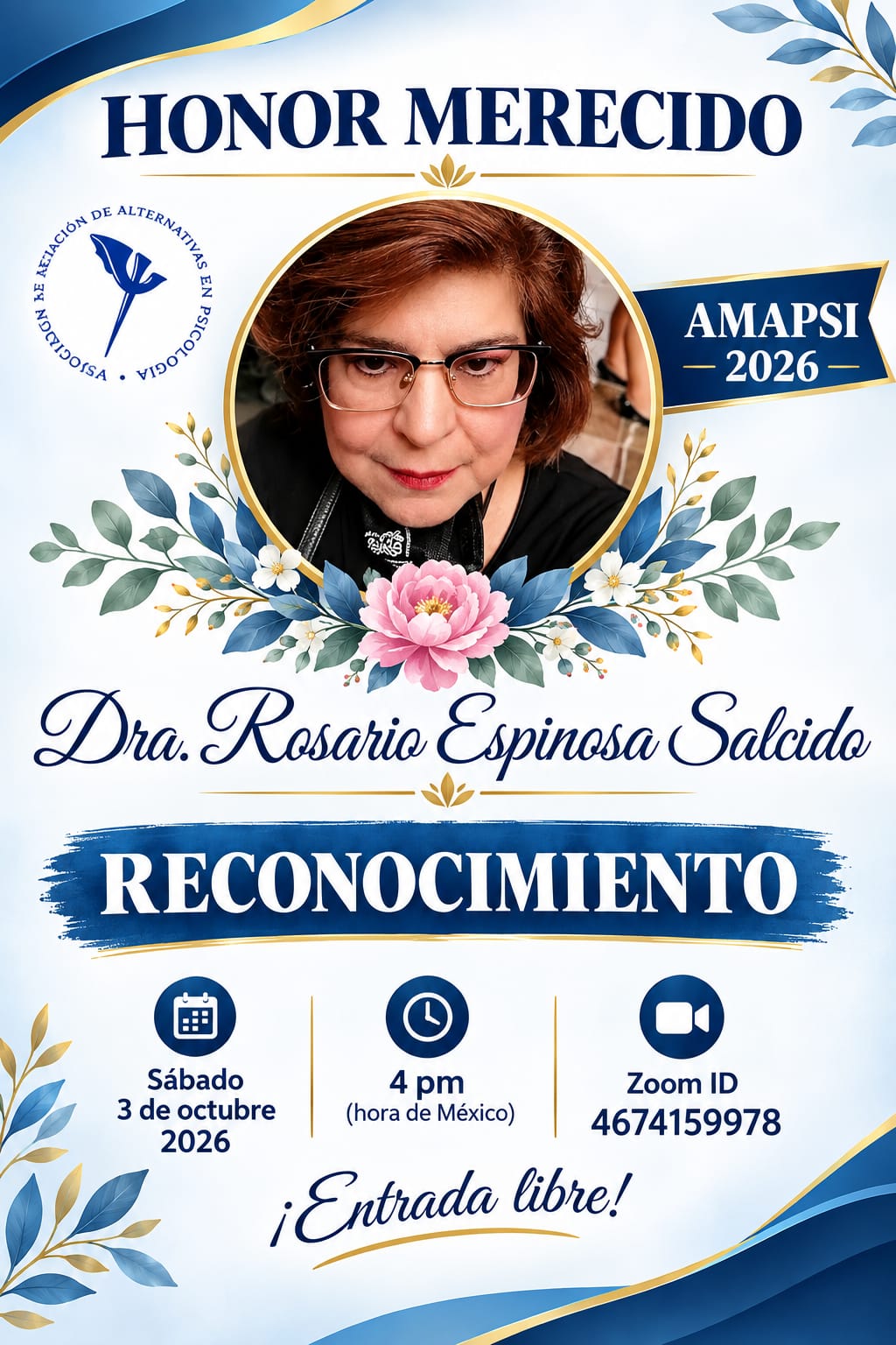 Reconocimiento Dra. Rosario Espinosa Salcido
